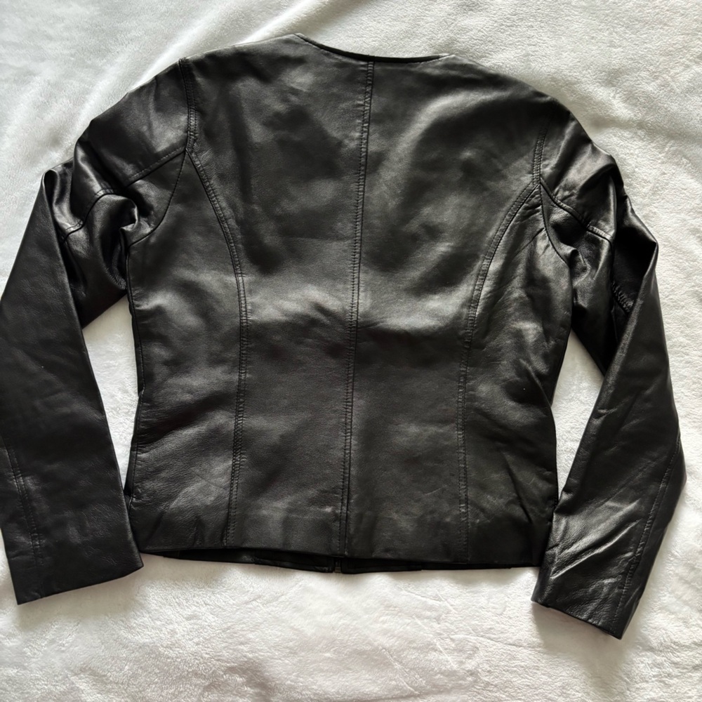 BOD & CHRISTENSEN Ariel Black Long Sleeve Genuine Leather Fitted Jacket--M - Picture 12 of 16